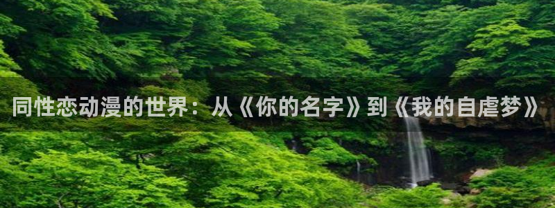 两不疑漫画动漫屋：同性恋动漫的世界：从《你的名字》到《我的自虐梦》